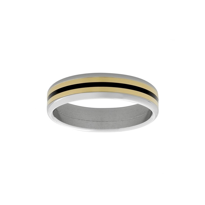 Charles Jourdan - Bague Acier et Métal doré