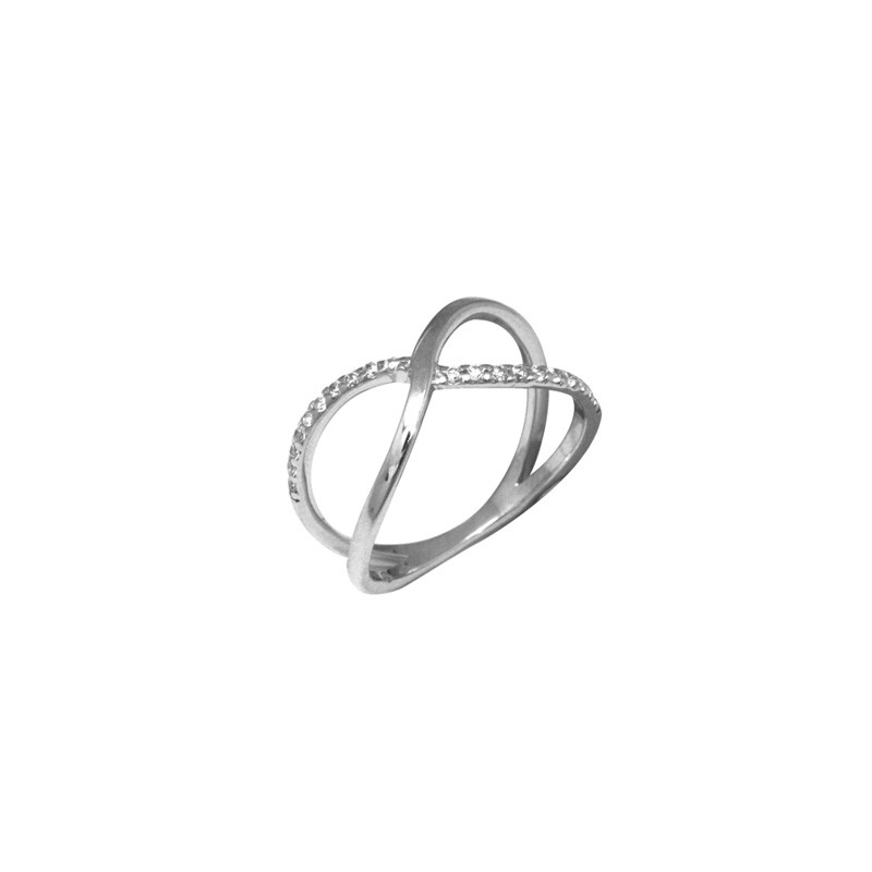 Bague Silver Pop croisée en argent 925/000 et oxydes