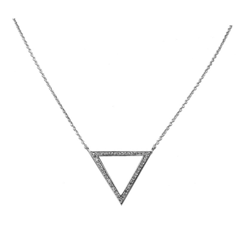 Collier Silver Pop Triangle Oxydes de Zirconium