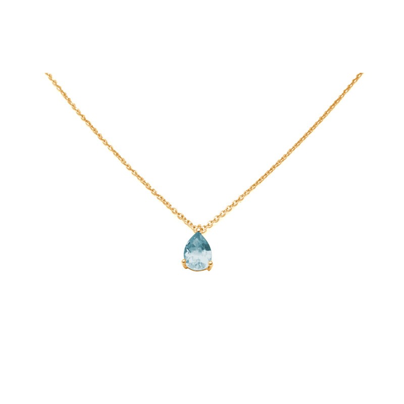 Collier Carador Or jaune 375/000 et Topaze forme poire