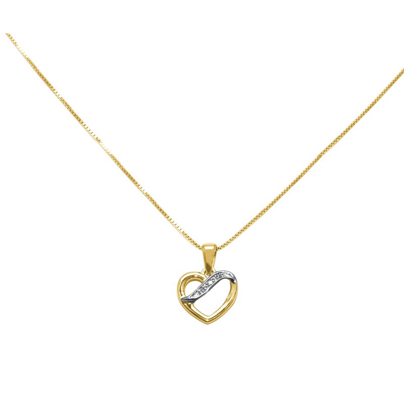 Collier Carador Or bicolore 375/000 et diamant