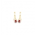 Boucles d'oreilles Carador pendantes or jaune 375/000 et Rubis