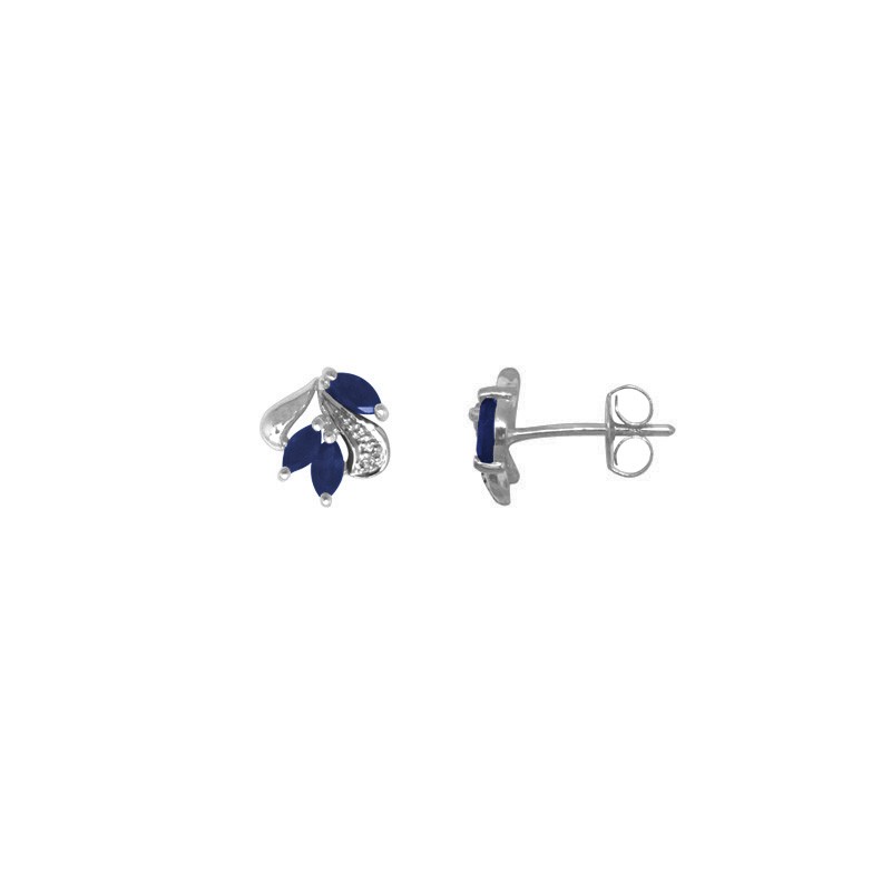 Boucles d'oreilles Carador Or blanc 375/000 et saphir