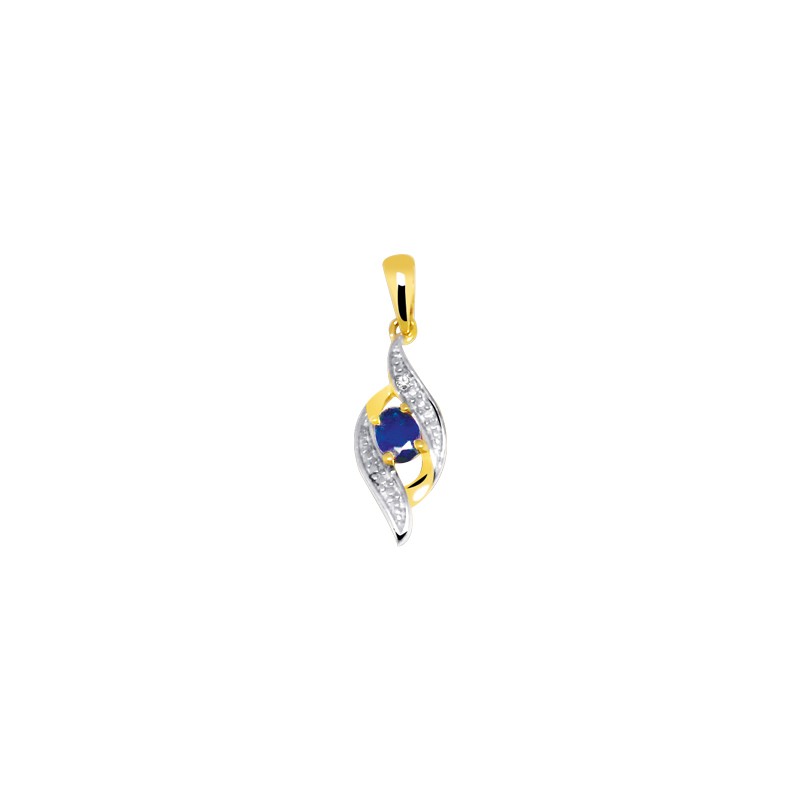 Pendentif Carador Saphir et or bicolore 375/000