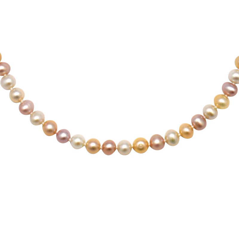 Collier Carador Perles teintées et or jaune 375/000