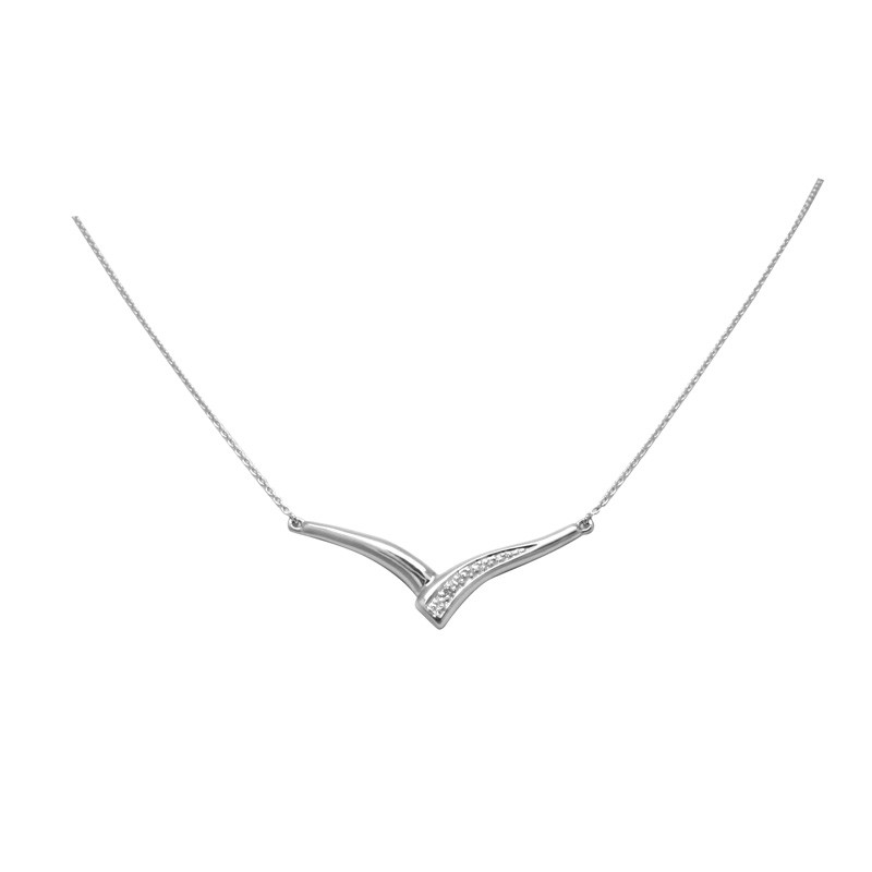 Collier Carador Intemporel Or blanc 375/000 et Diamants