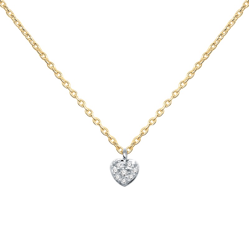 Collier Carador Or Bicolore 375/000 et Diamants 0,03 cts