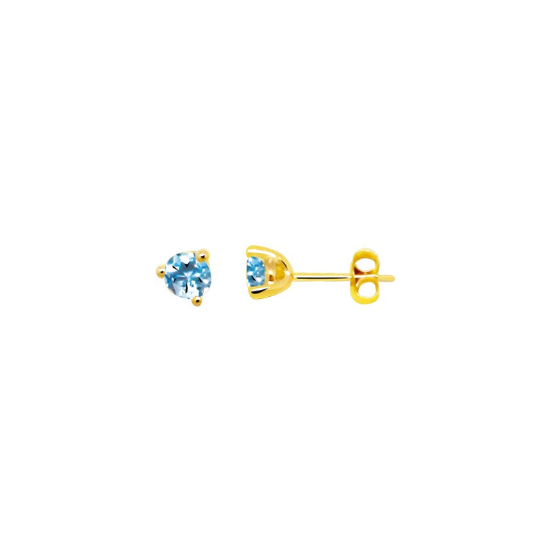Boucles d'oreilles boutons Carador Or jaune 375/000 et Topaze