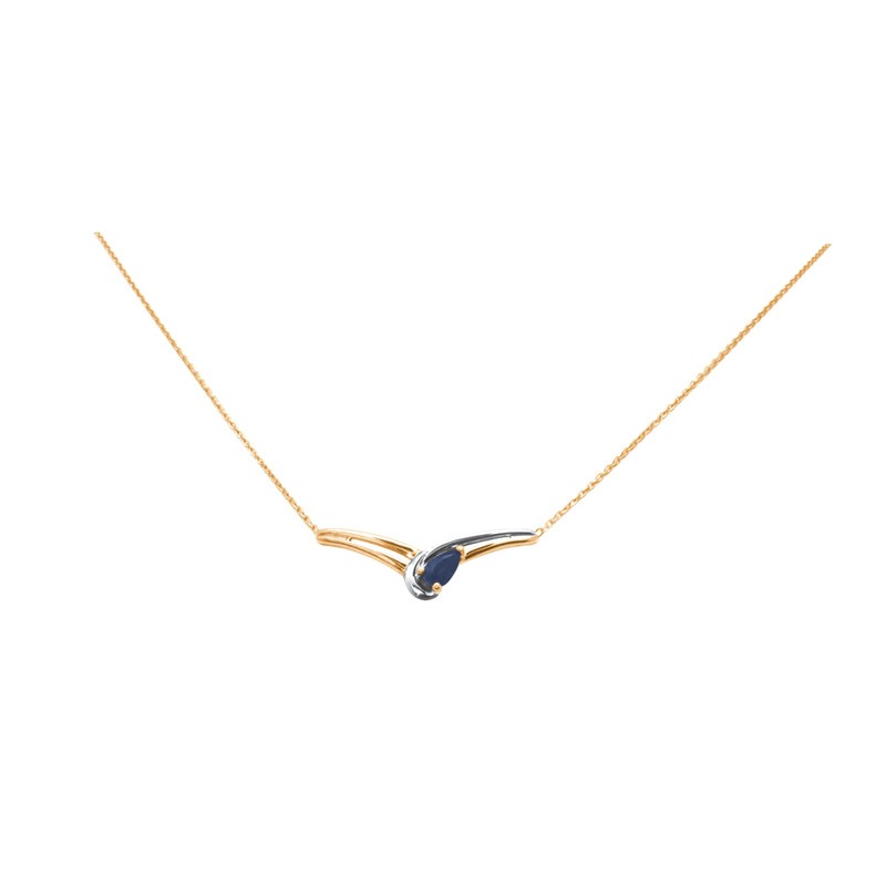 Collier Carador Or jaune et Blanc 375/000 et Saphir