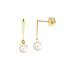 Boucles d'oreilles Carador pendantes perle et or jaune 375/000