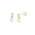 Boucles d'oreilles Carador Perle, Oxyde de zirconium et or jaune 375/000