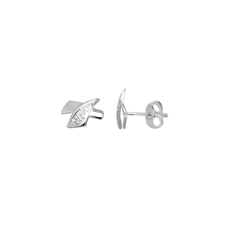 Boucles d'oreilles Carador Or blanc 375/000 et Diamant 0,006 cts