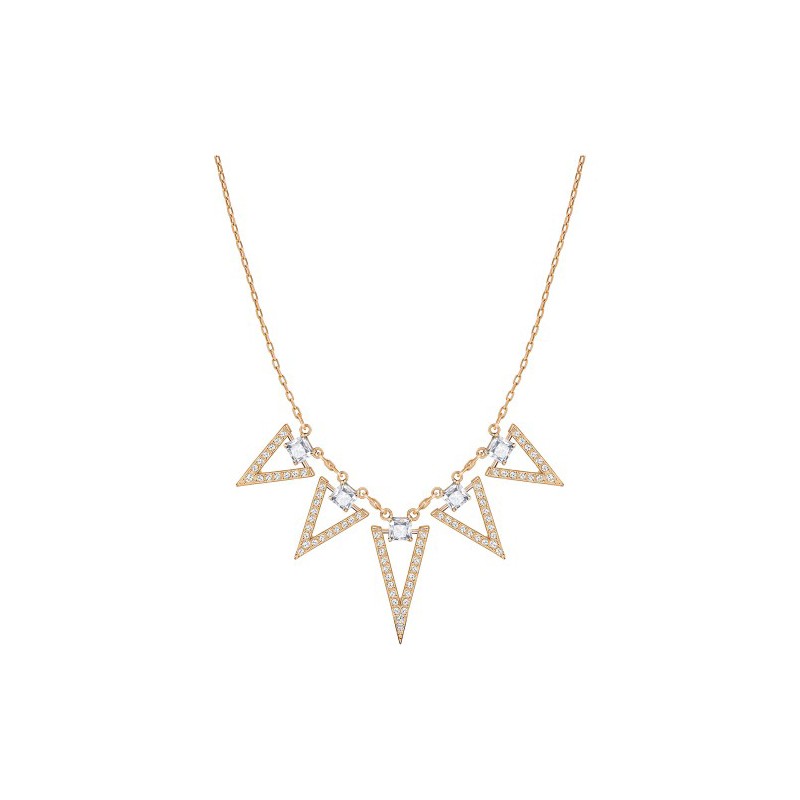 Collier  Swarovski Funk 5 motifs triangles doré rose 5241273