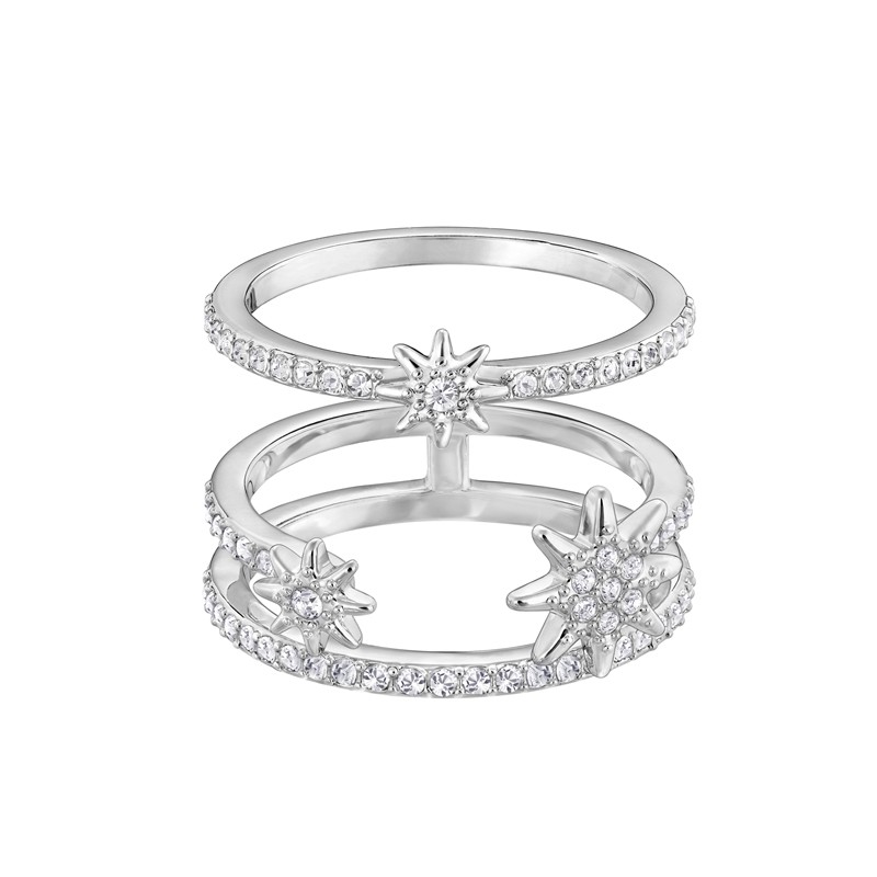 Parure de Bagues Swarovski Fizzy argentée, taille 52, 5257483