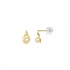 Boucles d'oreilles Carador or jaune 375/000, perle et oxydes de zirconium