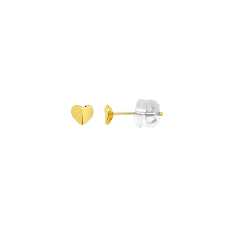 Boucles d'oreilles Carador cœur plein or jaune 375/000
