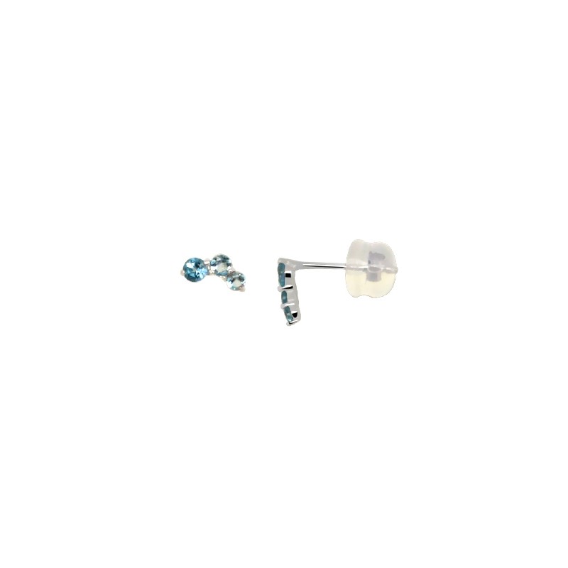 Boucles d'oreilles Carador Trilogie Topaze et or blanc 375/000  