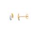 Boucles d'oreilles Carador oxyde de zirconium, or jaune et blanc 375/000
