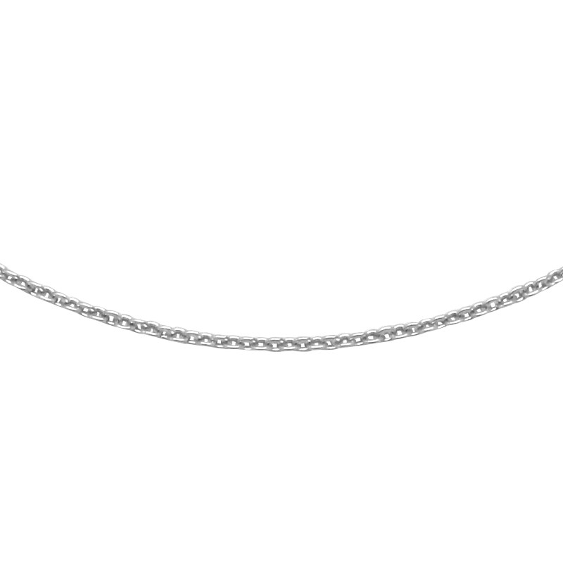 Chaine Carador or blanc 375/000 maille forçat limée, 40 cm