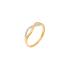 Bague Carador symbole infini or jaune 375/000 et oxydes de zirconium