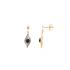 Boucles d'oreilles Carador pendantes classiques or jaune et blanc 375/000 et saphir 0,50 cts