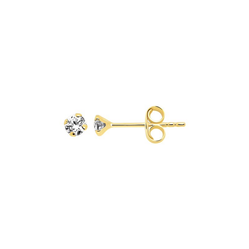 Boucles d'oreilles Carador clous oxyde de zirconium 3 mm et or jaune 375/000
