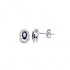 Boucles d'oreilles Carador classique or blanc 375/000 , saphir et diamant