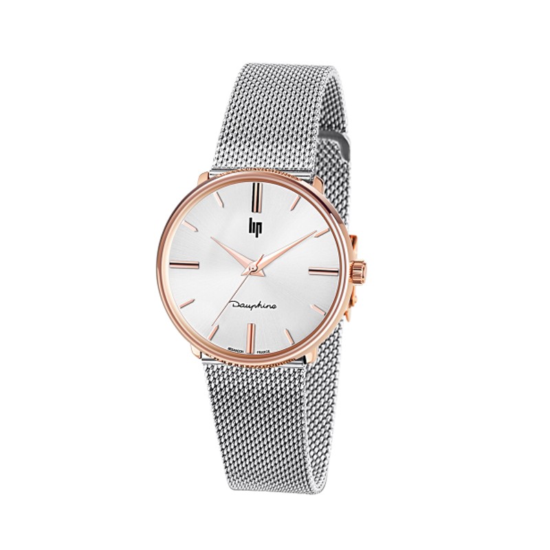 Montre Lip Dauphine 34 doré rose et argenté 671319