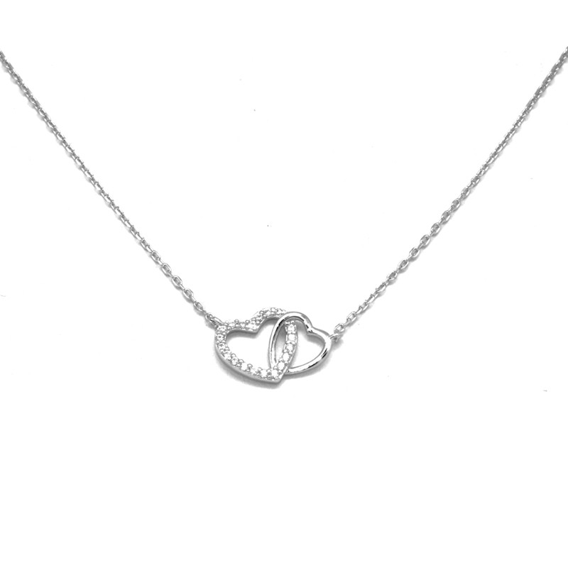 Collier Carador double cœur Collection Instant de vie Argent 925/000