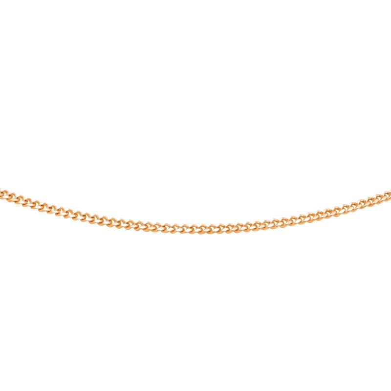 Chaine Carador maille forçat diamantée 0,09 mm en or jaune 375/000, longueur 45 mm