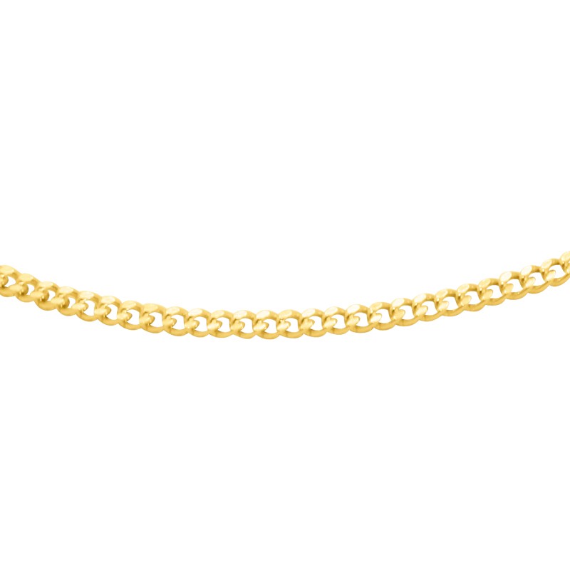 Chaine Carador maille gourmette diamantée 0,1 mm en or jaune 375/000, longueur 50 mm