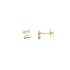 Boucles d'oreilles Carador fantaisie deux ors 375/000 et oxydes de zirconium