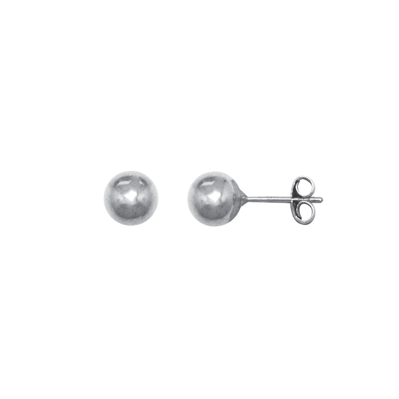 Boucles d'oreilles Carador boule 7 mm or blanc 375/000
