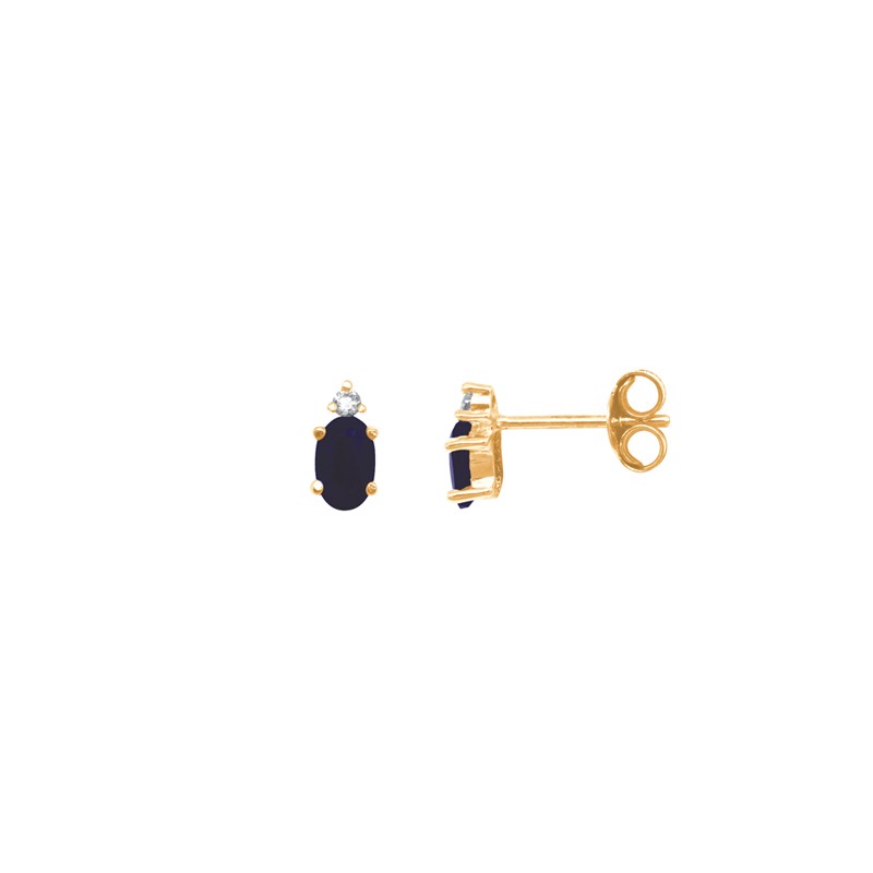 Boucles d'oreilles  Carador or jaune 375/000, spahir 5x3 mm 