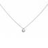 Collier Carador chaine et pendentif or blanc 375/000, zircon serti clos