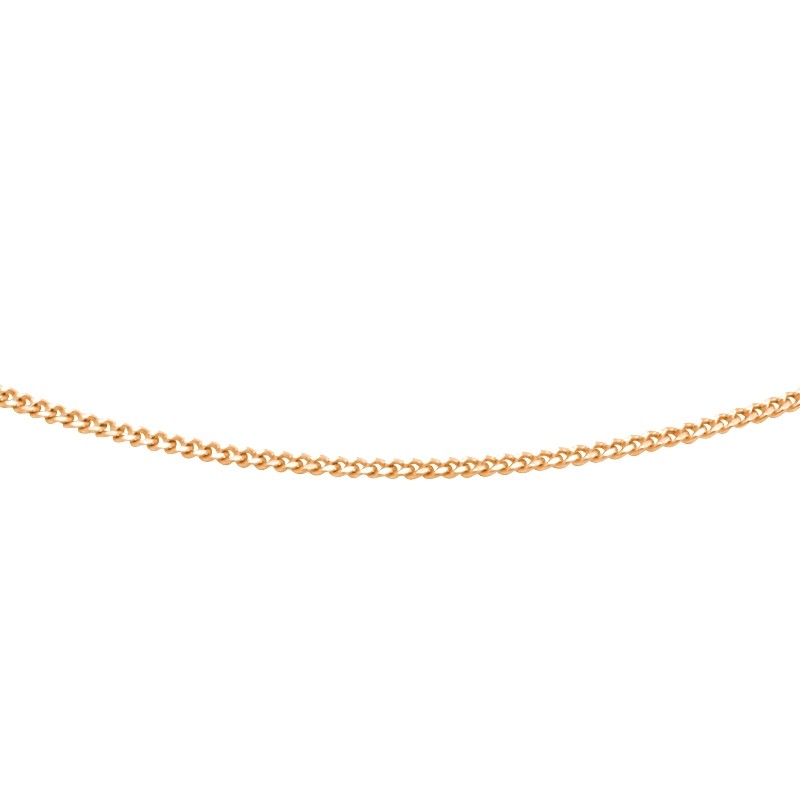 Chaine Carador maille forçat diamantée or jaune 375/000, 40 cm