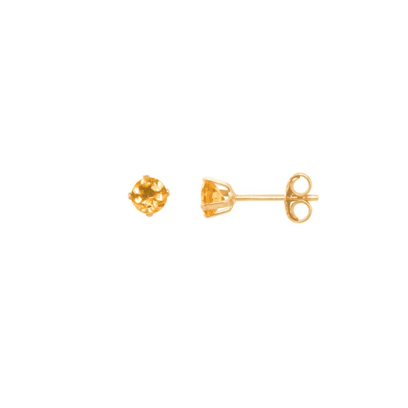 Boucles d'oreilles clous Carador or jaune 375/000 et citrine