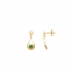 Boucles d'oreilles Carador pendantes goutte or jaune 375/000 et emeraude