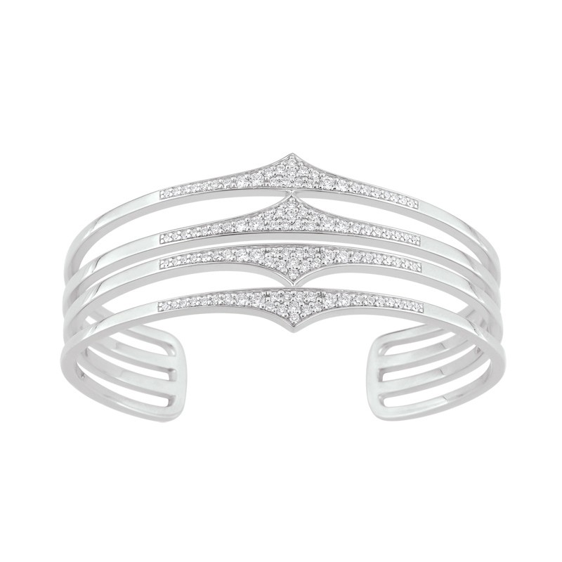 Bracelet manchette EOL Rebel argent 925/000, oxydes de zirconium