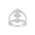 Bague double EOL Rebel losange argent 925/000, oxydes de zirconium