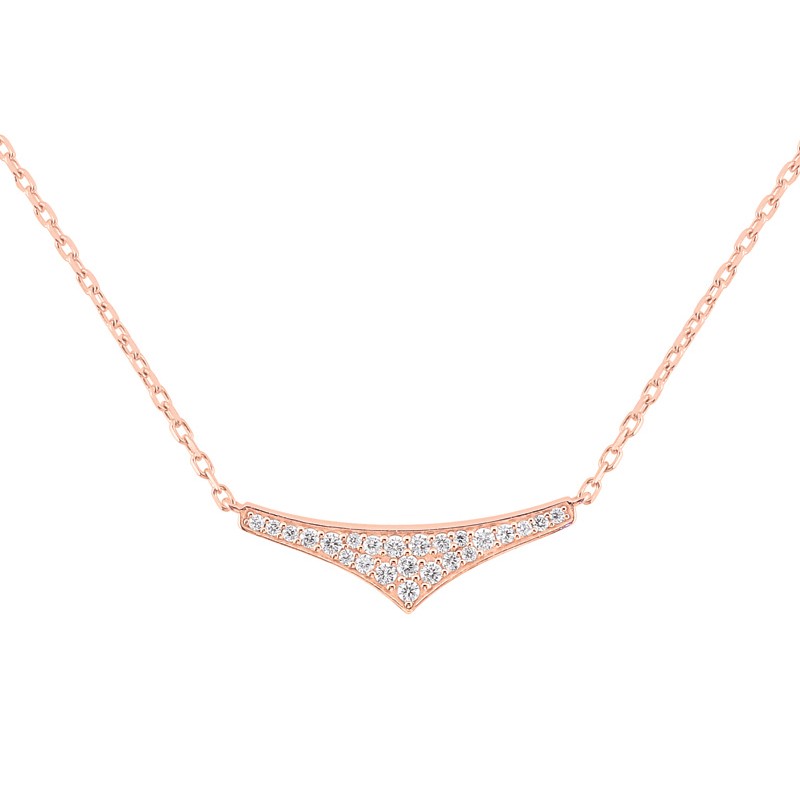 Collier EOL Rebel fantaisie plaqué or rose, oxydes de zirconium