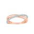 Bague LORE Eclipse or blanc et rose 375/000, oxydes de zirconium
