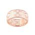 Bague LORE Confidence or rose 375/000, motifs laque ivoire, 8 mm