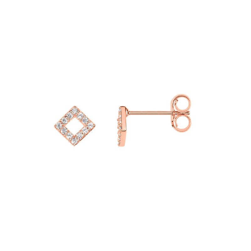 Boucles d'oreilles LORE Harmonie Or rose 375/000, oxydes de zirconium