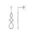 Boucles d'oreilles pendantes LORE Harmonie or blanc 375/000, oxydes de zirconium