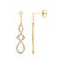 Boucles d'oreilles pendantes LORE Harmonie or jaune 375/000, oxydes de zirconium