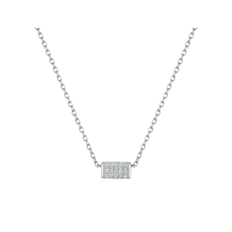 Collier LORE Promesse or blanc 375/000, oxydes de zirconium