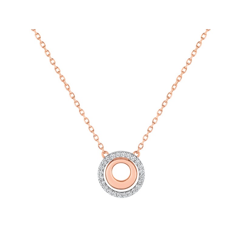 Collier LORE Eclipse or rose 375/000, oxydes de zirconium