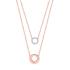 Collier double LORE Eclipse or rose 375/000, oxydes de zirconium