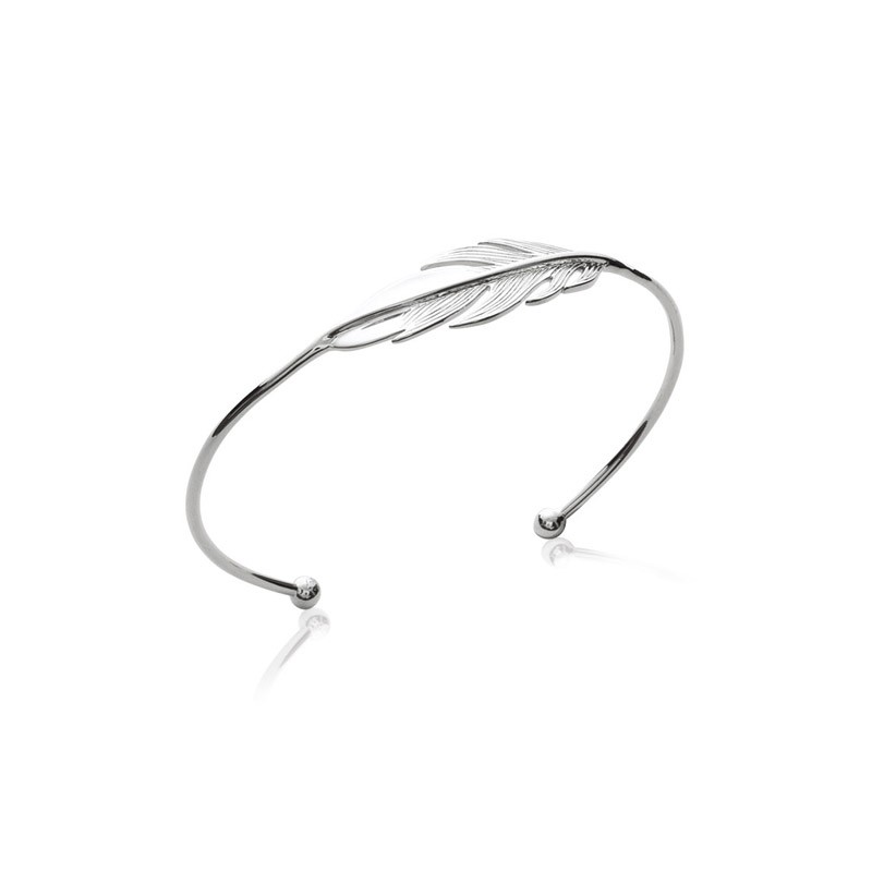 Bracelet rigide Carador motif plumes en pargent 925/000